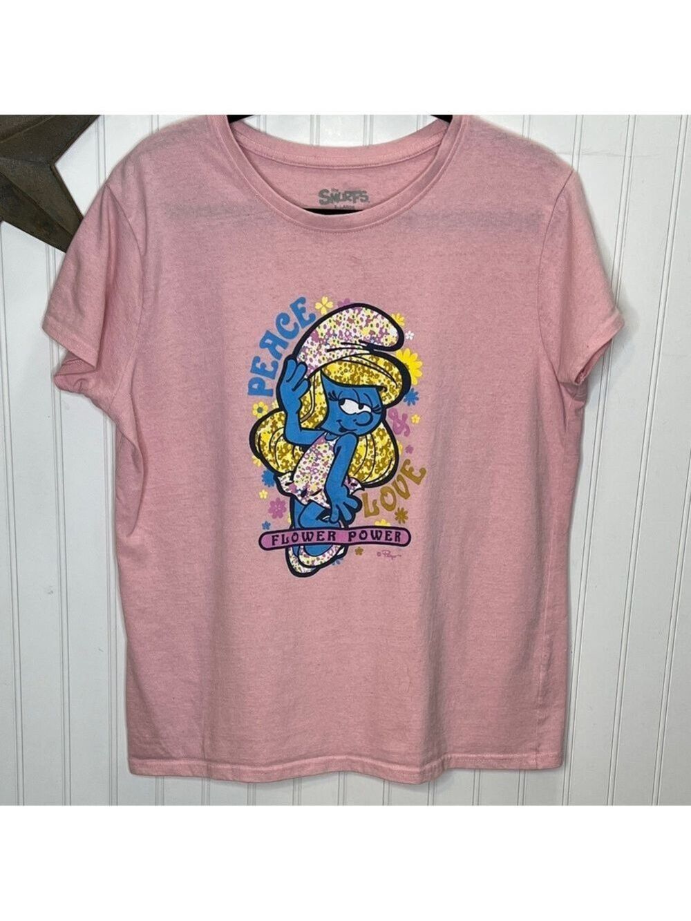 Smurfs Pink Short Sleeve Kids Tee